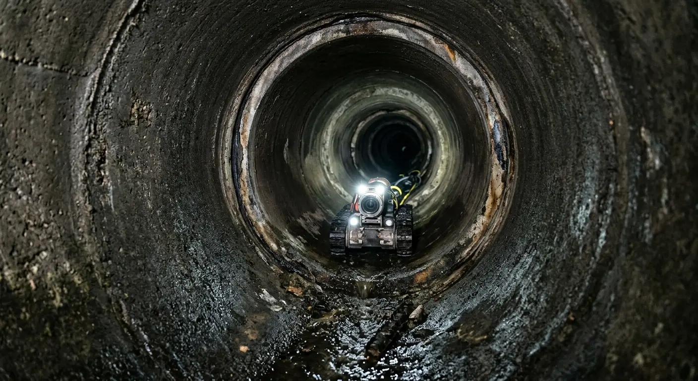 Robotic sewer camera inspecting pipe interior for Sewer Line Repair in Douglas